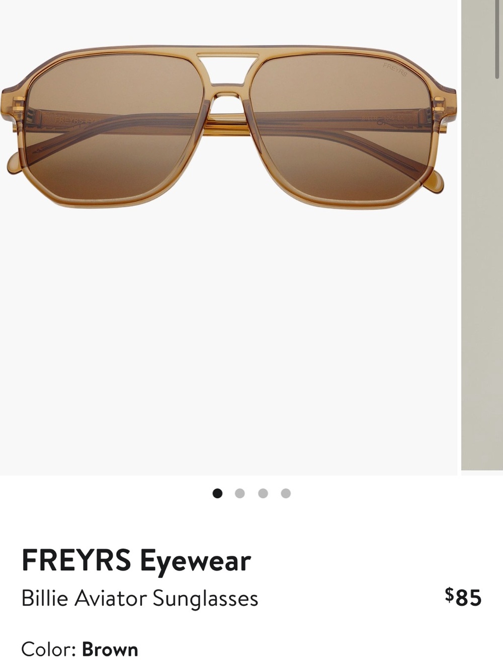 FREYRS Billie Aviator Sunglasses — Brown